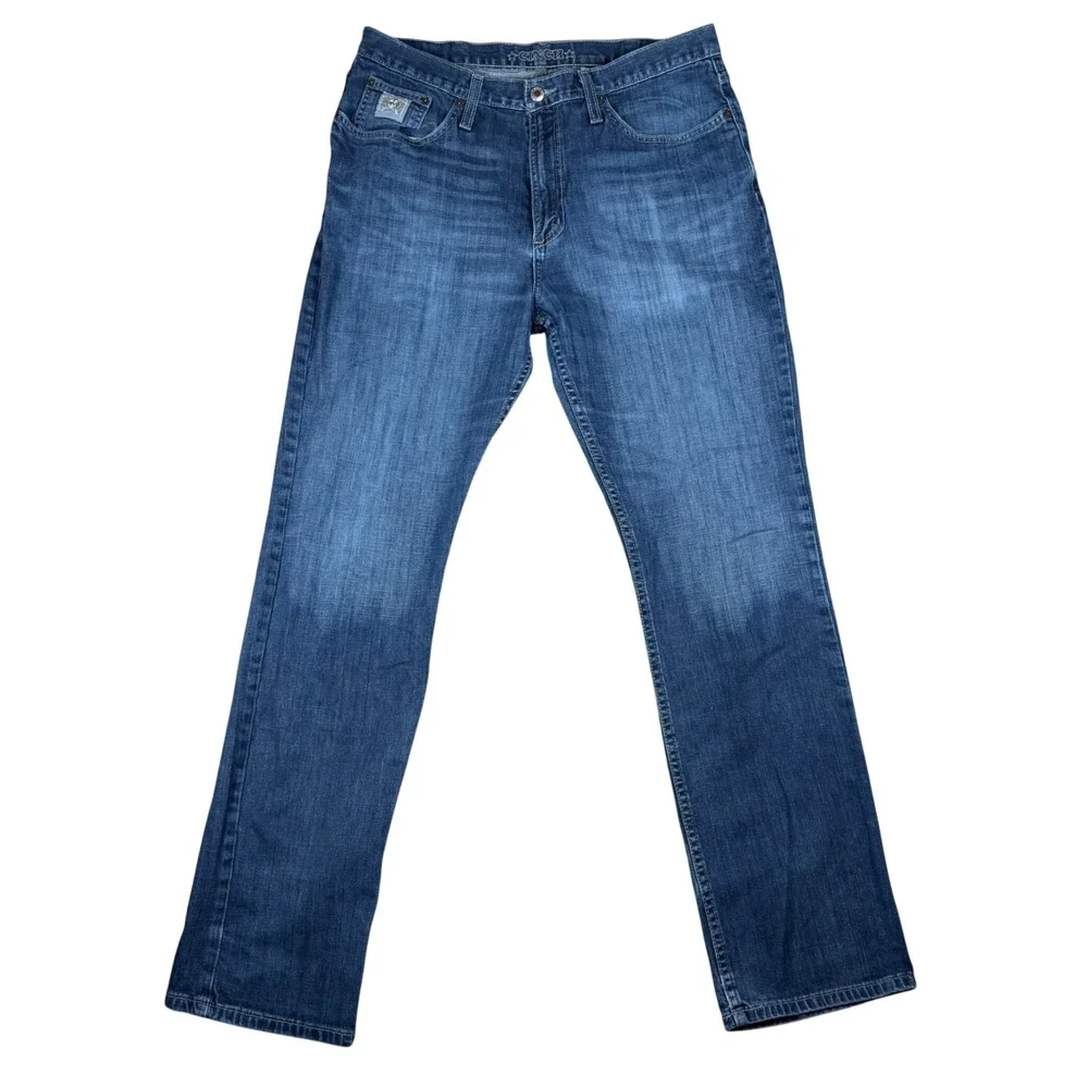 Cinch Mens Jeans 36x34 Blue Medium Wash Straight Leg MB98034007 Stretch Denim